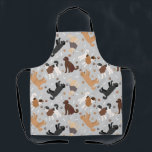 Tablier Labradoodle<br><div class="desc">Cute Labradoodle / Goldendoodle dogs sit and stand and rollover with cream,  apricot,  chocolate,  black and parti coats with scattered dog bones and pawprints pattern.</div>