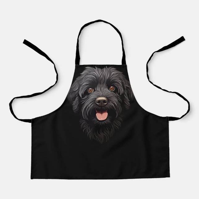 Tablier Labradoodle Chien noir (Recto)