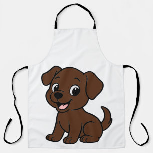 Tablier Labrador chocolat dessin animé