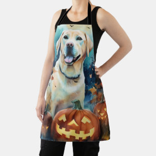 Tablier Labrador Halloween avec la peur Citrouille