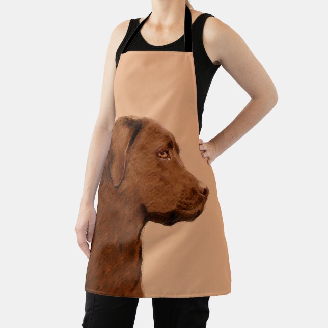Tablier Labrador Retriever (Chocolat) Peinture - Chien Art (Insitu)