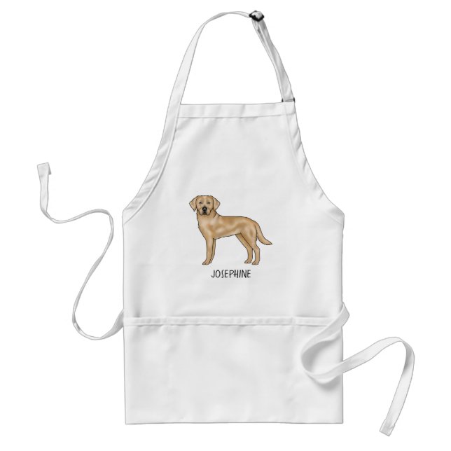 Tablier Labrador Retriever Jaune Chien Lab Mignon Nom Pers (Devant)