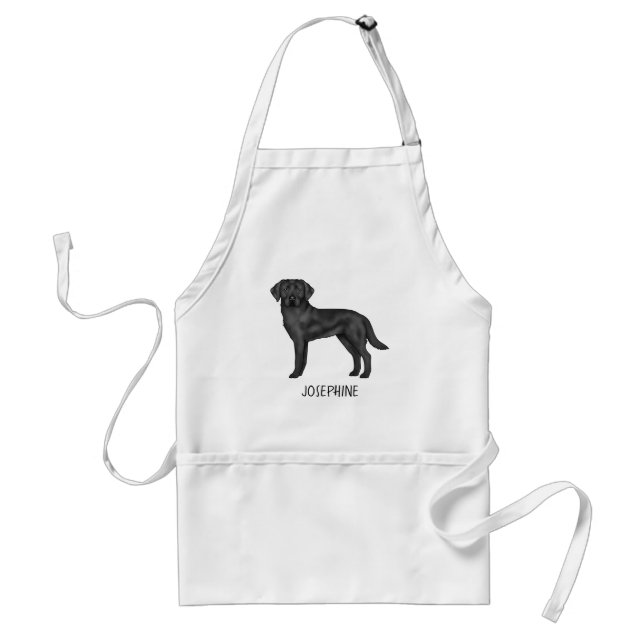 Tablier Labrador Retriever Noir Chien Mignon Avec Nom Pers (Devant)