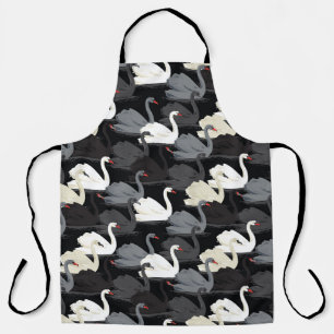Tablier Lac Swan vintage : Motif Monotone.