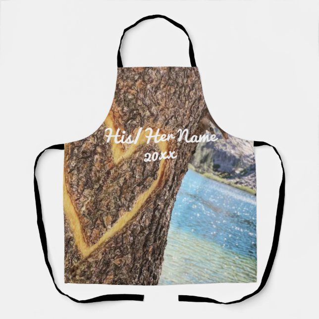Tablier Lac Tahoe Blue Water Tree Heart Love (Recto)