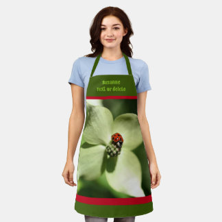 Tablier Ladybug Sur Fleur De Dogwood Personnalisé