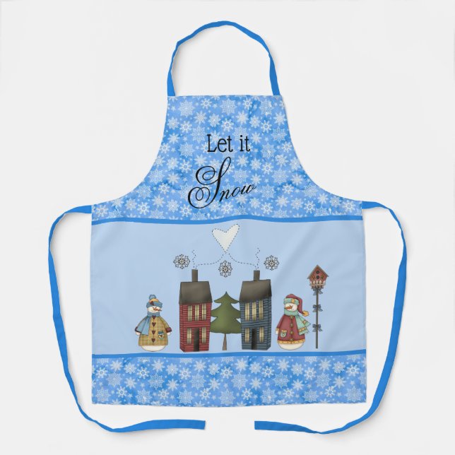 Tablier Laisser Il Neige, Magnifique Apron De Snowmen (Recto)