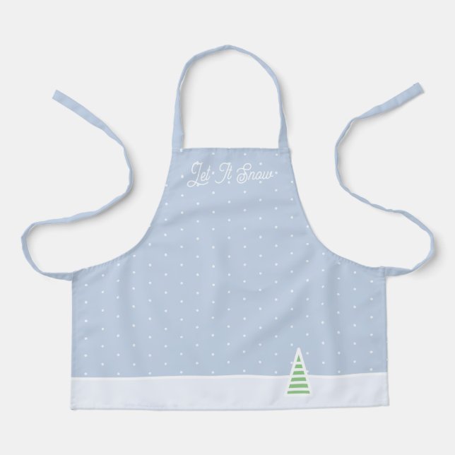 Tablier Laisser neiger un arbre d'hiver minuscule Ice Blue (Recto)