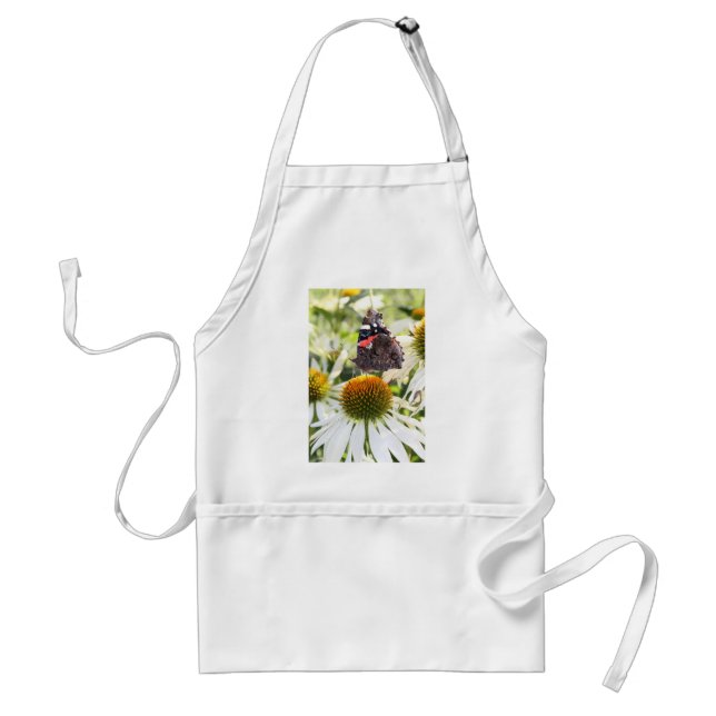 Tablier L'amiral papillon sur la fleur (Devant)