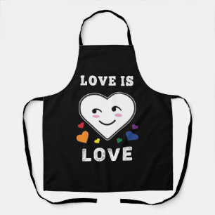 Tablier L'amour du visage du coeur est l'amour Gay pride L