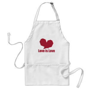 Tablier L'amour est amour coeur rouge