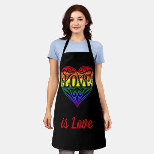 Tablier L'amour est amour LGBTQ Coeur arc-en-ciel