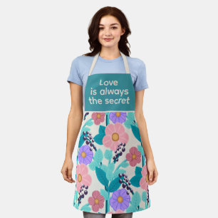 Tablier L'amour est toujours le motif floral pastel secret