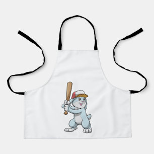Tablier Lapin au baseball avec une batte de baseball