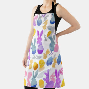 Tablier lapin avec oeufs de pâques