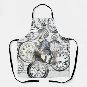 Tablier Lapin Blanc Alice au Pays des Merveilles Horloges