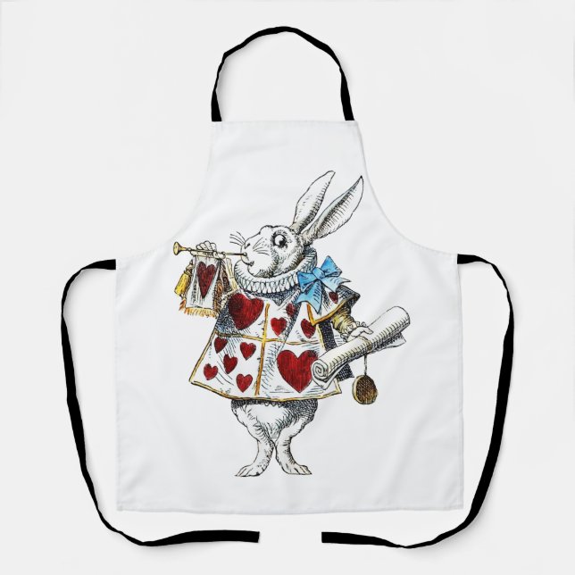 Tablier Lapin Blanc Alice au Pays des Merveilles Lapin de  (Recto)