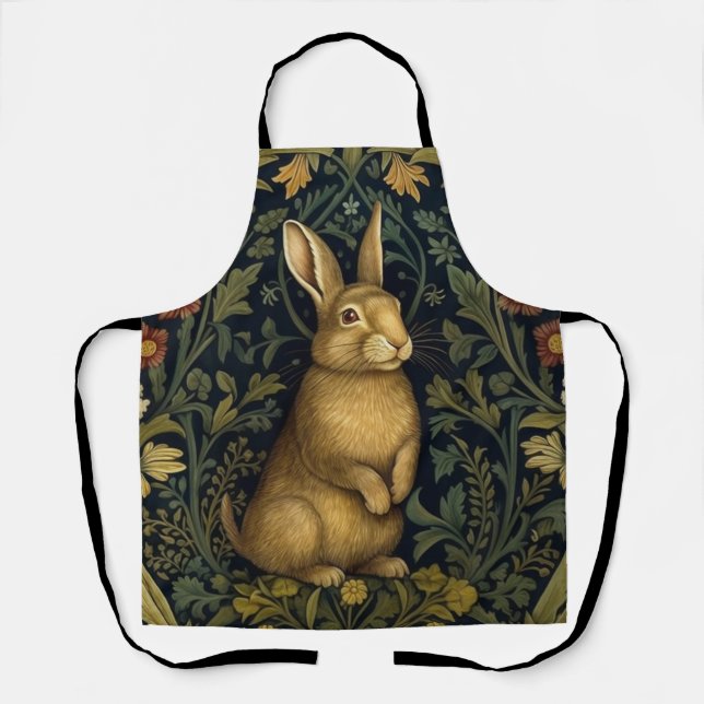 Tablier Lapin dans la forêt style Art nouveau (Recto)
