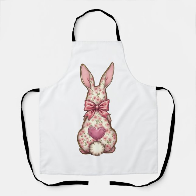 Tablier Lapin de coton floral Coquette Lapin de fond Rabbi (Recto)
