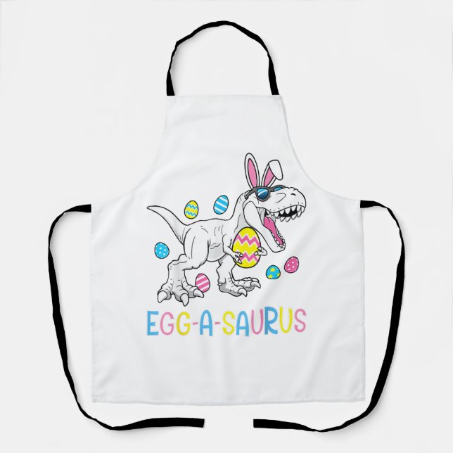 Tablier Lapin de Pâques Dinosaure Œuf A Saurus TRex Enfant (Recto)
