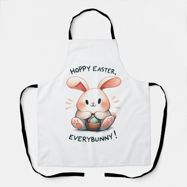 Tablier Lapin de Pâques Joyeuses Pâques, à tout le monde ! (Recto)