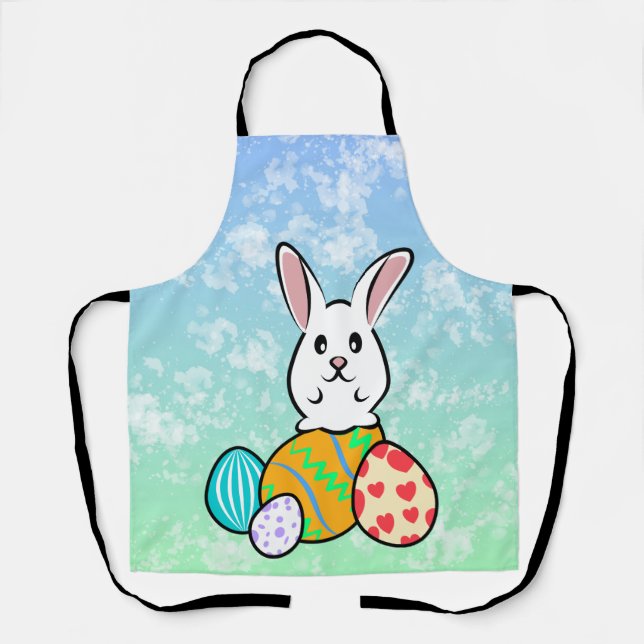 Tablier Lapin de Pâques sur les oeufs de Pâques (Recto)