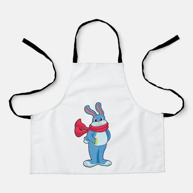 Tablier Lapin en hiver avec Écharpe (Recto)