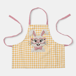 Tablier Lapin Gingham Mignon Lunettes en forme de cœur ros