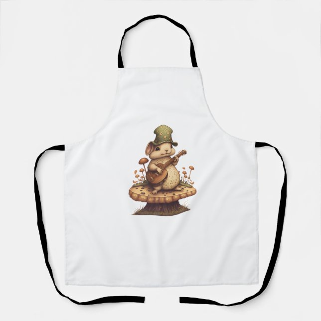 Tablier Lapin Jouant Banjo Sur Le Lapin De Champignons Cot (Recto)