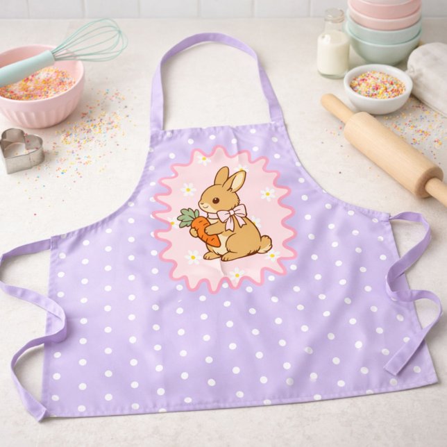 Tablier Lapin Mignon Pourpre Carotte & Marguerite  (Créateur téléchargé)
