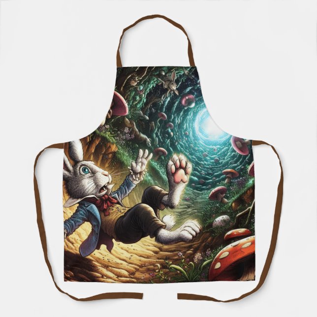 Tablier Lapin Panique Tombant Dans Le Trou Du Lapin (Recto)