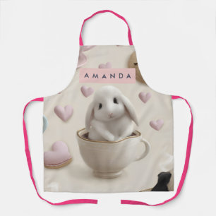 Tablier Lapin Sucré Pastel Personnalisé dans un Motif de T