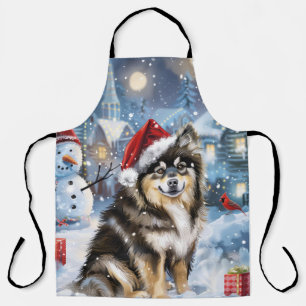 Tablier Lapphund finlandais Winter Wonderland Noël Joie