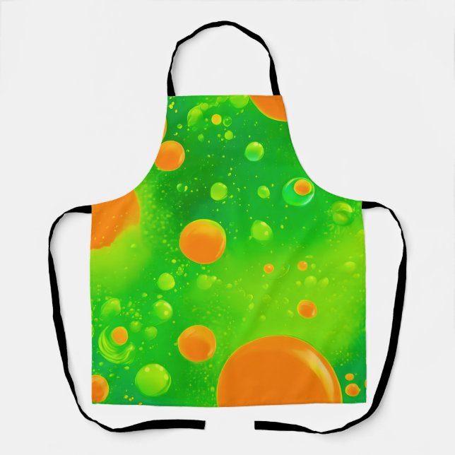 Tablier L'art Abstrait de la bulle orange et verte (Recto)