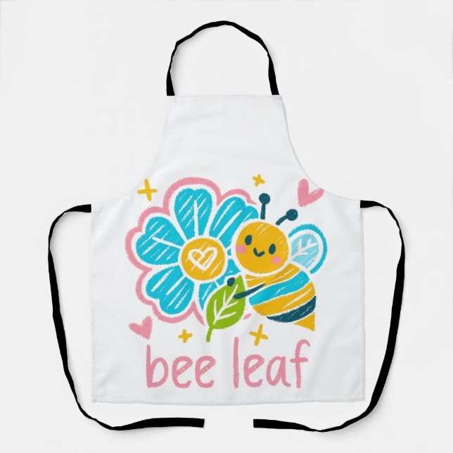 Tablier L'art au crayon 'Bee Leaf' fantaisiste : pour les  (Recto)