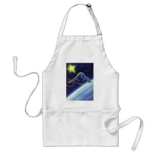 Tablier L'astronaute de science-fiction vintage sur une ma
