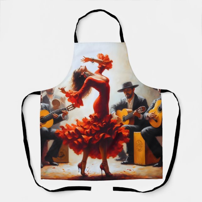 Tablier Latina Flamenco Espagnole Mexicaine (Recto)