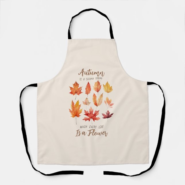 Tablier L'automne est le deuxième printemps - Feuilles d'a (Recto)