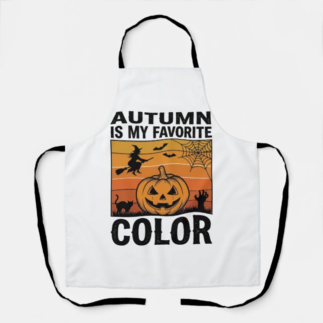Tablier L'automne est ma couleur préférée Halloween Citrou (Recto)