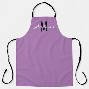 Tablier Lavande Moderne Purple Script Chef Personnalisé