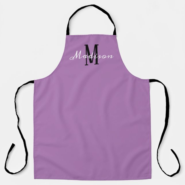 Tablier Lavande Moderne Purple Script Chef Personnalisé (Recto)