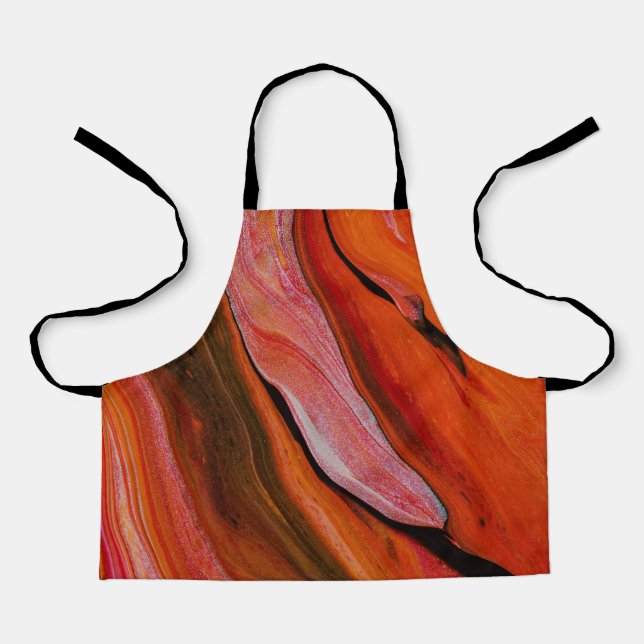 Tablier Lave coulée dans différentes nuances de rouge (Recto)