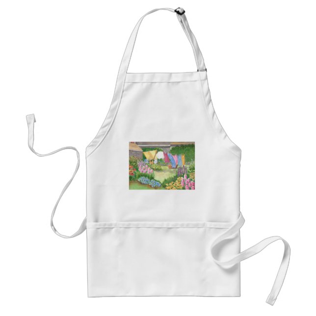 Tablier Lave-linge Kathy sur l'aquarelle de l'île Monhegan (Devant)