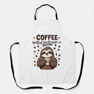 Tablier Le café épelé vers l'arrière est eeffoC Caffeine S