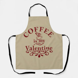 Tablier Le café est ma valentine drôle