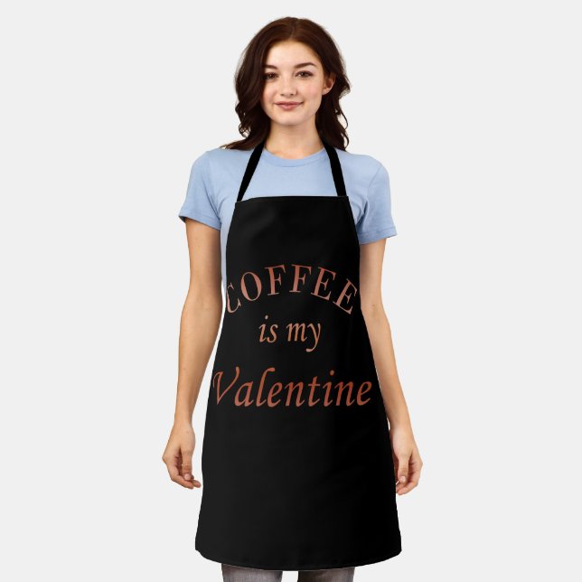 Tablier Le café est ma valentine drôle (Porté)