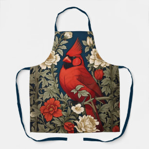Tablier Le Cardinal du Nord Floral William Morris Inspiré