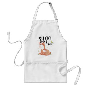 Tablier Le cerf de bois Doe et le bébé Fawn Mon Gigi m'aim