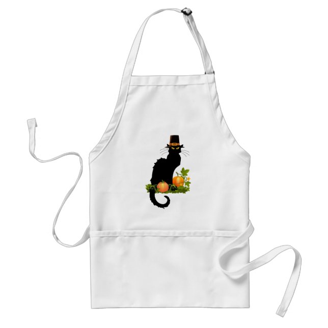 Tablier Le Chat Noir Action de grâce et dindon pèlerin (Devant)
