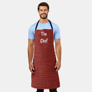 Tablier Le Chef Red Weave Motif Look Aprons